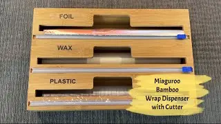 Miaguroo Bamboo Wrap Dispenser with Cutter - three grid