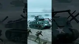 German Coastal Gun vs Allied Landing. WWII D-Day Battle Scene #ww2 #war  #history #military #shorts