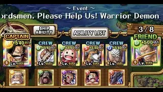 Final day 3.40x team with new RR vs Ambush Kamazo! OPTC Dear Swordsmen  - Roger + v3 Zoro team