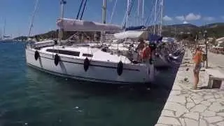 Sivota Med Mooring in 20 Knots of Cross Wind