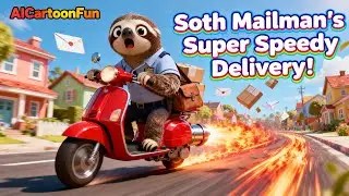 🦥📬 Sloth Mailman&rsquo;s Super Speedy Delivery! | Funny Animal Cartoon for Kids | @AICartoonFun88 💨😂