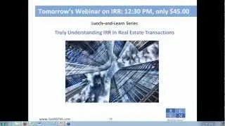 REFM Webinar Replay - How Real Estate Developers Price The Dirt - Residual Land Valuation and Comps