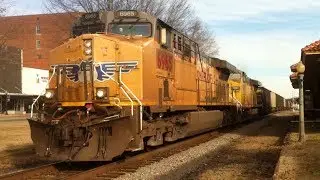 UP AC4460CW 6965 Northbound at Morrilton, AR 2-16-14