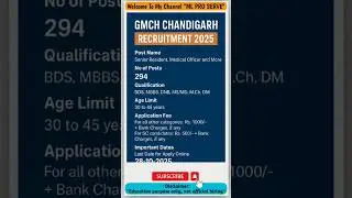 GMCH Chandigarh Bharti 2025! | Govt Medical Jobs Open Now 🩺 #job #medicalofficer #medicalcouncil #gk