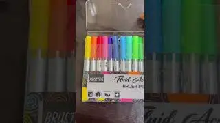 Brustro fluid acrylic brush pen review #acrylicmarker #acrylicpens #brustro #shorts