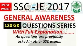 SSC CGL GENERAL AWARENESS important GK Questions 2017 SSC je SSC chsl up police