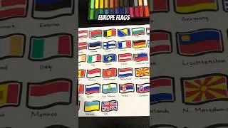 I draw all European flags #flag #youtubeshorts #europe #flag