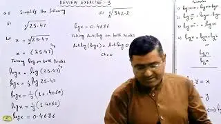 Math 9th Class Chapter # 3,Review Exr 3,Question#6 (i) ∛ 25.47 (ii) 5&radic;242.2 Simplify the following.