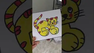 how to make cute cat drawing using 55 #shortfeed#trending#drawingforbeginners#kidsdrawing#viral