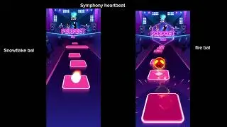 Tiles hop | 1 vs 1 and 1 vs 1 | Rainbow ball vs default ball Snowflake ball vs fire ball