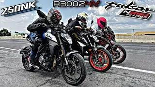 CF Moto 250 NK vs Carabela R300Z vs Pulsar N250|Carrera|¡Las Puso a Temblar!😳😨🤯