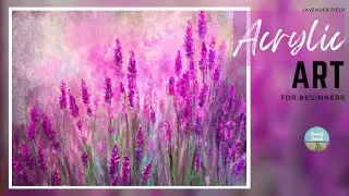 Lavender Field | Art of acrylic 23 | Easy step by step painting tutorial