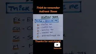 Trick to remember Indirect Taxes #shorts #youtubeshorts #economy #upsc #appsc #tspsc
