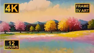 Frame TV Art: 12-Hour 4K UHD | 24 Artworks | Abstract Landscapes of Spring | Relaxing Water Sounds