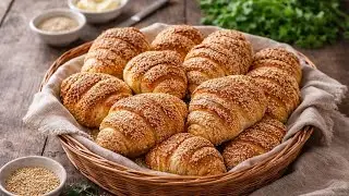 Kifle qe gatuj cdo fundjave!Pa mund jashte krokante mbrenda super te buta plote me susam!
