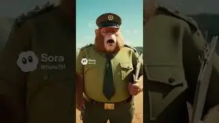 Fat monkey commander puts his animal soldiers to work