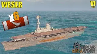 Weser 6 kills | World of Warships Gameplay
