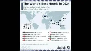 The world's best hotels in 2024! #map #hotel #best #world #youtubeshorts