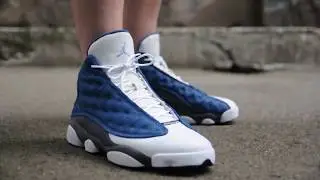 2010 Air Jordan 13 (XIII) Retro ''Flint Grey'' on feet WOMFT