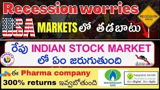 BIG Alert!US Stock Market లో  Fall Down|MGL,Happiest minds,auro pharma|Nifty,Bank Nifty intraday