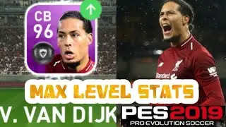 Featured Virgil van Dijk (CB)- Overall Ratings & Max level Stats in PES 2019 Mobile