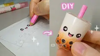 ASMR Boba Tea Drink 🧋🤎 Drawing ✏️ DIY Paper Craft Ideas ✨ Tutorial 