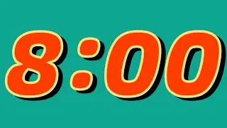 8 Minute Countdown Timer ⏰ | Bright green screen and huge numbers