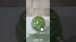 Fenton Puff Powder Box Fern Green Glass Family Signature Series #884/1500