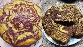 chocolate Marble  Cake in telugu |No oven|Evening Snack Recipe |Zebra cake Recipe New year special 😋