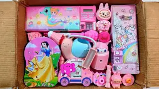 Unboxing Surprise Pink Stationery items - Unicorn Pencil Box, Piggy bank, Desk lamp, Sharpener, Pen