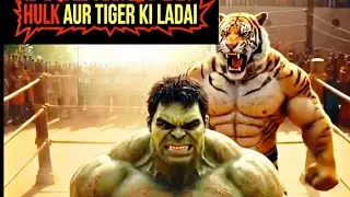 HULK AAUR TIGER KI LADAI🟢🗿| #youtube #hulk #hulkcartoon #bachonkikahani 