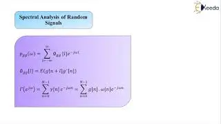 Spectral Analysis of Random Signals