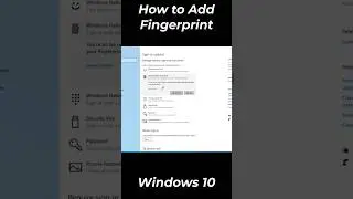 How to set fingerprint in hp laptop windows 10