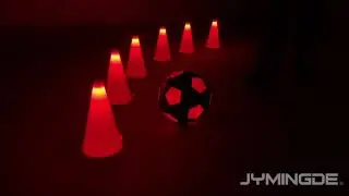 Luminous soccer ball road cone kit