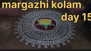 #margazhikolam/#day15/#circularkolam/#easykolam/#chikkukolam/#lotus/#flowerrangoli/@saroskolam 