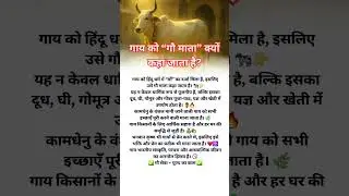 गाय को गौ माता क्यों कहते हैं?#गौमाता #HinduBelief #SpiritualIndia #gaymata #33kotidevta #kamdhenu
