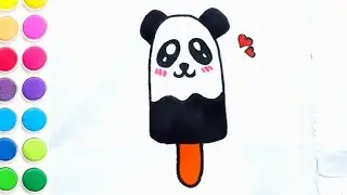 Draw and color Panda Candy || Easy Drawing for kids || How to draw Candy