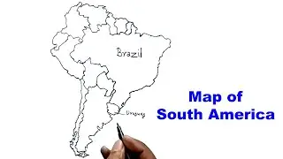 How to draw South America Map || Outline Map Drawing 
