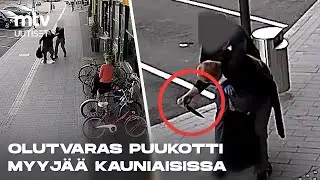 Olutvaras puukotti myyj&auml;&auml; &ndash; t&ouml;rke&auml; teko tallentui videolle I Rikospaikka
