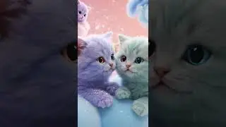 Pastel Kittens Floating in Candyfloss Sky &ndash; Dreamy Cute Cat Animation#cat