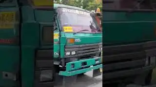 Long Container Truck with Heavy Load Driving Slowly on Highway #truck #speed #respect #work #shorts