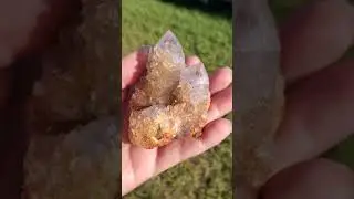 177 G Rare Spirit Trigonic Record Keeper Double Amethyst Phantom Tiny Pyrite Goethite Quartz Cluster