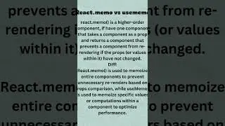 REACT.memo vs usememo