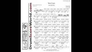 Drum Score - Lana Del Rey - West Coast (Preview)