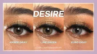 TRY ON: i-Dol Desire Amber Gray, Lime Green and Euro Gray Contact Lens PH #bellahouseshopp