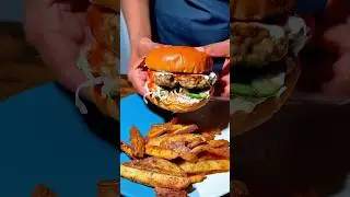 Chicken Kebab Burger & Cajun Fries 🍔🍟#maggiesjourney