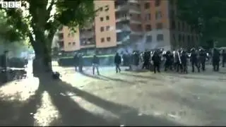 Football fans clash in Rome ahead of the Italian Cup final