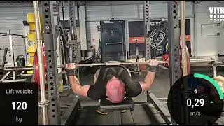Spoto Bench : 120kg x6@0,27m/s