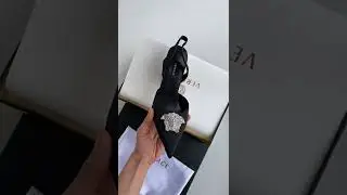 Женские черные текстильные туфли на каблуке  Versace La Medusa Медуза Версаче Версачи