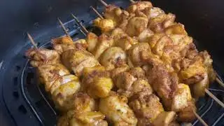 Garlic Parmesan Chicken Skewers | Air Fryer Chicken Kabobs